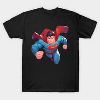 Men Black Print T-shirt Superman No-Cut Transfer Paper Print Cotton Tshirt L juoda