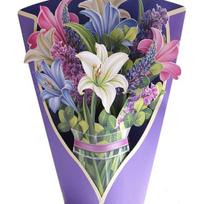 3D Flower Bouquet Pop Up Card Life Size Rose/Dahlia/Tulip/Hydrangea/Carnation Bouquet Greeting Card for Women Mom Wife Birthday Anniversary Gifts G