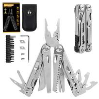 29-in-1 Multitool Pliers with Replaceable Wire Cutters and Saw,Stainless Steel Multi-tool Set and Nylon Sheath for Camping Survival multi tool for Man MQ062
