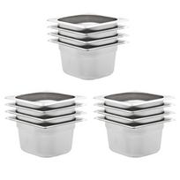 Gastronorm Containers 12 pcs. GN 1 6 100 mm Stainless Steel