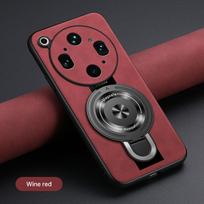 For OPPO Find X9 Ultra Wireless Charging Magnetic Ring Holder Phone Case For Find X9Ultra Soft Frame PU Leather Shockproof Cover OPPO Find X9 Ultra raudona