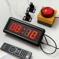 1,5 colio 4 skaitmenų LED laikmatis-chronometras su mygtuku, nešiojamas, skirtas varžyboms, žaidimams, sportui, skaitmeninis atgalinės atskaitos laikrodis, aiškus ekranas