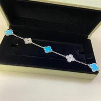 Classic Four-leaf Clover Bracelet - Stylish and Exquisite Women's Bracelet 925 silver sidabro baltos spalvos