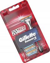 Skustuvas Gillette Sensor 3 Red Edition + skutimosi galvutės