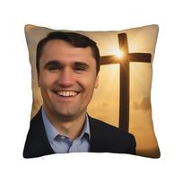 Charlie Kirk Pillow Case Soft Pillow Cover Fashion Pillowcases For Living Room Bed Chair Peach skin 18*18(CM)-1Pcs