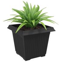 Square Flower Pot 24 pcs Black 28.5 x 28.5 x 22 cm