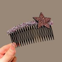 Pentagram Star Rhinestone Star Hair Comb Teeth Broken Hair Comb  Children violetinė