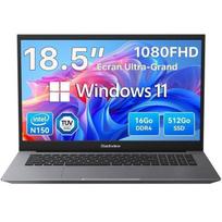 PC Portable Blackview Acebook 10, Windows 11, 18.5  FHD, Intel N150 3.6GHz, RAM 16Go Stockage 512Go SSD Ordinateur portable QWERTY
