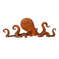 Yousheng Rust Patina Giant Squid Garden Sculpture, Handmade Metal Octopus Garden Statue for Outdoor Lawn, Patio, and Beach House Decor, Coastal Marine ruda