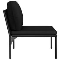 6 Piece Garden Lounge Set with Cushions Black PVC