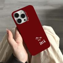 White line pony applies to iphone17promax Apple 16 mobile phone case 15 new 14pro cute 12 cards apple 17promax