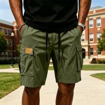 Mens shorts casual cargo shorts for men athletic shorts for men gym shorts men basketball shorts men mens athletic shorts L armijos žalia spalva