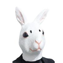 Cute White Rabbit Latex Mask Full Face Animal Headgear for Halloween Party cosplay Funny costume props Little bunny