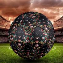 Floral Moon Indoor Soccer Ball Size 5 Colorful All Ages Machine Stitched PVC Competition Ready Durable High-Bounce