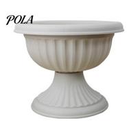 Plastikinis gėlių vazonas-urnos formos, Taurės formos vazonas, Lengvas gėlių vazonas su drenažo skylėmis namų, lauko, sodo, terasos, verandos dekoravimui S šviesiai smėlio spalvos
