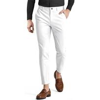 Vyriškos vasarinės plonos kelnės Slim Fit, iki čiurnos, verslo biuro kelnės, įvairių spalvų, S-5XL S balta