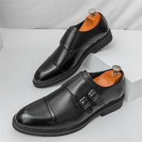 Britain Gentleman Monk Strap Loafers For Men Black Brown Patent Leather Shoes Designer Formal Wedding Dress Homecoming Footwear 38 juoda