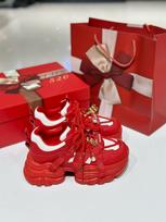 Sports dad shoes women's ins tide 2025 new small versatile 7.5CM foam thick-soled red casual wedding shoes 34