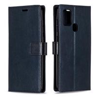 For Samsung Galaxy A21s Crazy Horse Texture Horizontal Flip Leather Case with Holder & Card Slots & Wallet & Photo Frame(Blue) For Galaxy A21s juoda