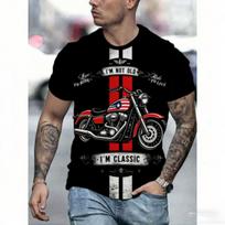 Europos Amerikos Vasaros Vyriški Marškinėliai Motociklas 3D Spausdinimo T-shirt Viršus Gatvės Laisvalaikio Laisvi Lauko Trumpomis Rankovėmis Didelio Dydžio Moteriški Marškinėliai XXS black