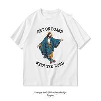 Funny Christian Skateboarding Humor Get On Board With The Lord Tshirt Woman Man Summer Cotton Graphic T Shirts Adult Tops Tee S
