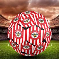 Brentford FC Indoor Soccer Ball Size 5 Colorful All Ages Machine Stitched PVC Competition Ready Durable High-Bounce