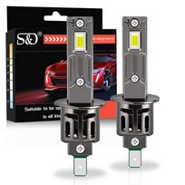 2Pcs 60000LM H1 Turbo LED Headlight Bulbs 260W Canbus Mini Wireless Lamps w/ Fan CSP Chips Super Bright for Car Fog Lights Headlamp 6500K White H1