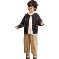 LUSON Boys' Dinosaur Ocean Pattern Cardigan 140 smėlis