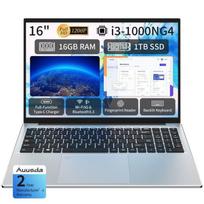 PC Portable - Auusda- Intel Core i3-1000NG4- 16Go RAM - 1To SSD -16  FHD IPS - WiFi 6 - Win 11 Pro - Argent,Ordinateur Portable