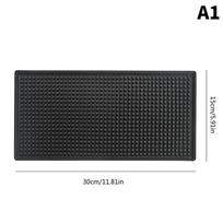 Black Rubber Bar Service Mat, Non-Slip Spill Proof Counter Mat for Bartending, Coffee Shops and Home Bars (as the picture,as pic)