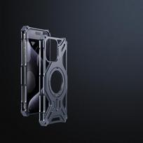 TPU+PC Shockproof Detachable Hollow Magnetic Mobile Phone Case for 16/15/14/13 Pro Max Sports Design Opp Bag&For iPhone17 pilka spalva