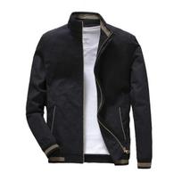 Men Autumn Jacket Stand Collar Long Sleeve Smooth Zipper Cardigan Slim Fit Thin Striped Elastic Cuff Streetwear Comfortable Men Spring Coat M juoda