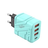 40W USB Chargers Type C Phone Fast Charging Adapter 3 USB 1PD QC 3.0 Wall Charger for IPhone 16 15 14 Pro Max Samsung Xiaomi Huawei EU Plug rožinė