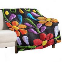 Mexican Flowers Throw Blanket Luxury Designer Giant Sofa Stuffeds Decoratives Blankets 30x40in