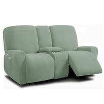 2 Seater Split Recliner Sofa Covers Jacquard Reclining Armchair Slipcover Relax Elastic Couch Covers with Cup Holder