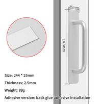1Pc Self-Stick Aluminum Cabinet Drawer Handles - No Drilling Adhesive Door Pulls, Instant Mount for Kitchen Bathroom Accessory