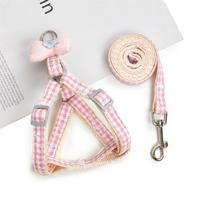 Dog Leash Pet Harness Lead Cat Chest Strap Dog Rope Pet Walking Leash Pet Supplies (Pink,1.0cm*120cm) rožinė