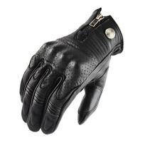 Odinės motociklininko pirštinės Vintažinės Vyriškos Moteriškos Apsauginės Jutiklinio Ekrano Motociklo Motokroso Dviračių Guantes Moto Perforuotos M juoda