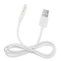 Universalus 4 kontaktų lizdas išmaniojo laikrodžio magnetiniam įkrovimo kabeliui USB 4 kontaktų magnetinis įkroviklio laidas KW18 KW88 KW98 laikrodžiui Su 1 white