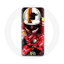 Coque pour Samsung Galaxy A8 Plus Formule 1 Sebastian Vettel F1 Rouge