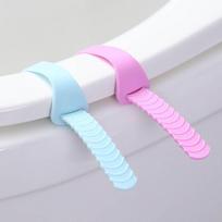 2Pc Silicone Toilet Lid Lifter Anti-dirty Seat Cover Lid Handle for Travel Home Bathroom ARI pink