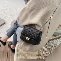 New Trendy Genuine Leather Women's Bag Crossbody Bag Fashionable Spring and Summer Fashion Chain Bag Small High End Feeling Q1148QQ-