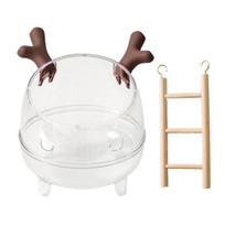 Yousheng Hamster Sand Bath House with Ladder Transparent Stress Relief Small Animal Digging Box Cartoon Shape Easy Access Playhouse for Mice Gerbil ruda