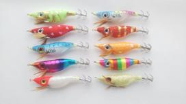 Colorful Floating Squid for Squid Boat Dropper Jigs, 10-Color Set, 9g, 10cm, Egi, Eging, Metal, Fishing,