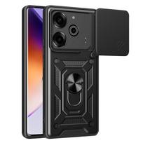 Wholesale Tecno Pova 6 Pro Phone Case TPU+PC Sliding Camera Cover with Electroplate Design Mobile Phone Cases CASE&For Tecno Pova 6 Pro&Opp Bag raudona