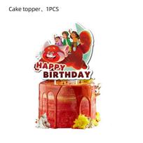 Raudona Gimtadienio Šventės Animacinių Filmukų Dekoracijos Vėliavėlės Torto Viršus Rinkinys Balionas Large Cake Topper 1pcs brown