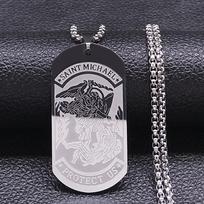 Archangel Saint Michael Medal Necklace for Women Men Stainless Steel Chain Protection Gift Jewelry Amulet colar masculino N2350
