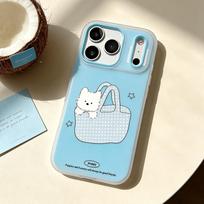 ins blue bag dog applies to Apple Huawei vivo Xiaomi oppo glory mobile phone case iPhone17/16 matte apple 7