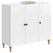 Aukšto blizgumo baltas komoda 89 x 34,5 x 80 cm Medžio drožlių plokštė
