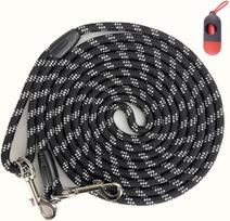 Strong Basic Style Black Lightweight Nylon Solid Rubber Polyester Leather Feather Reflective Luxury Dog Leash 50ft Rope (Blue,M) mėlyna